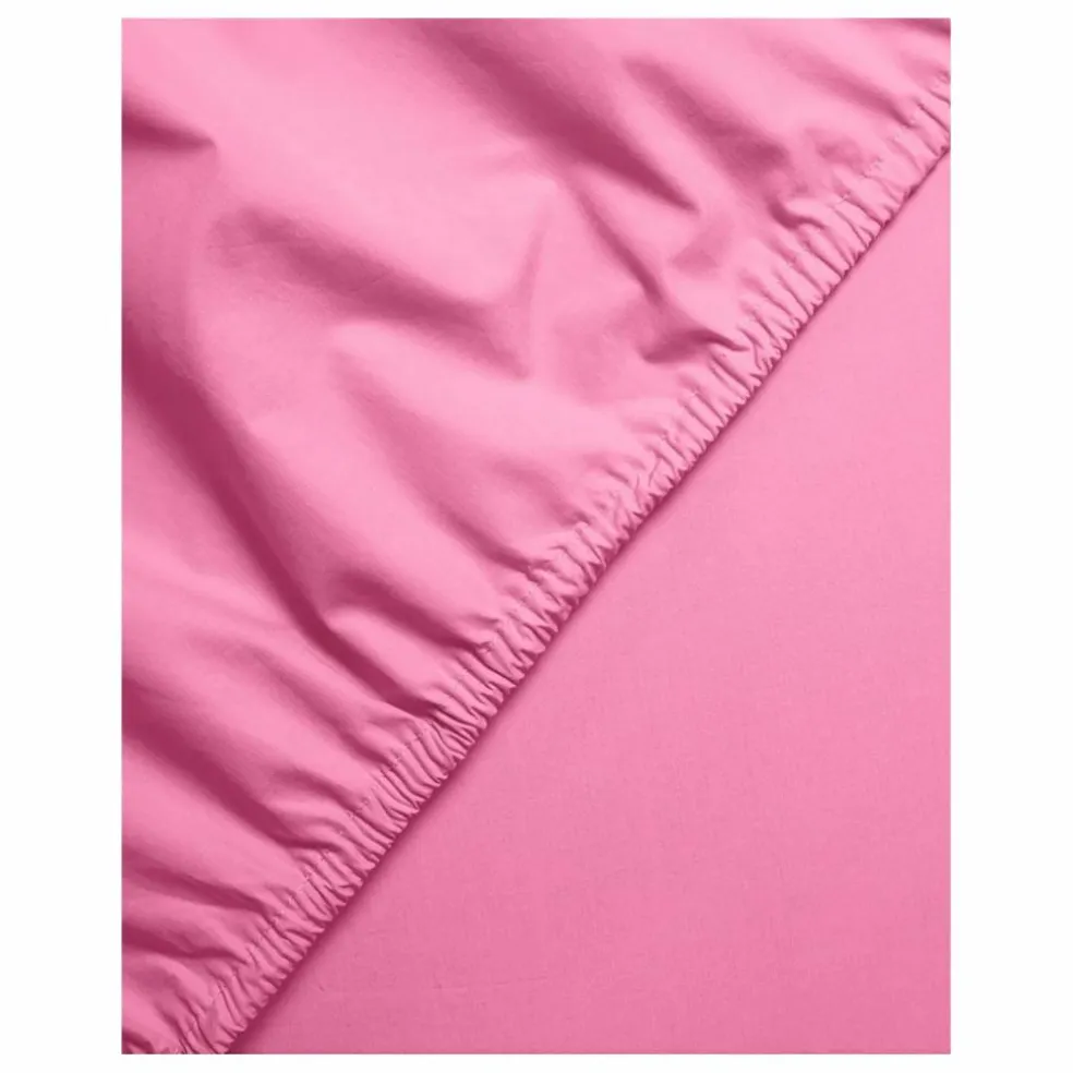 Drap-housse en percale organique - Pink Candy | Rose
