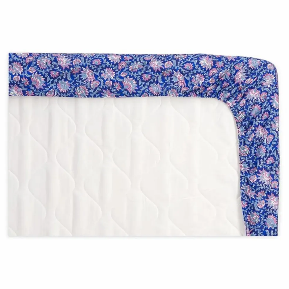 Drap-housse Nicole en coton bio | Bleu foncé