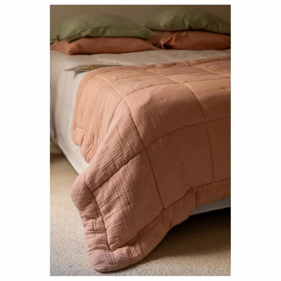 Édredon Nido en gaze de coton | Rose poudré