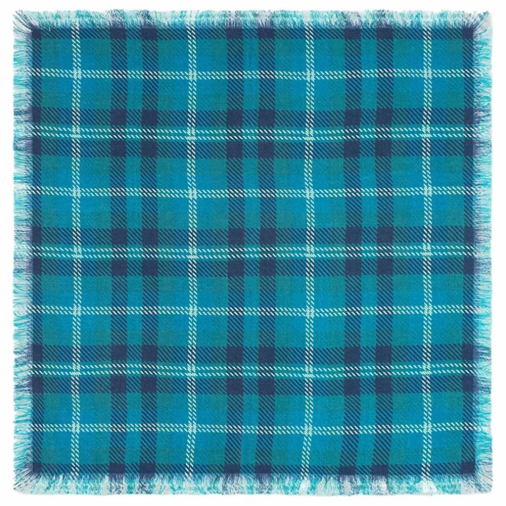 Echarpe Mini Carré Tartan Cachemire | Vert Cèdre