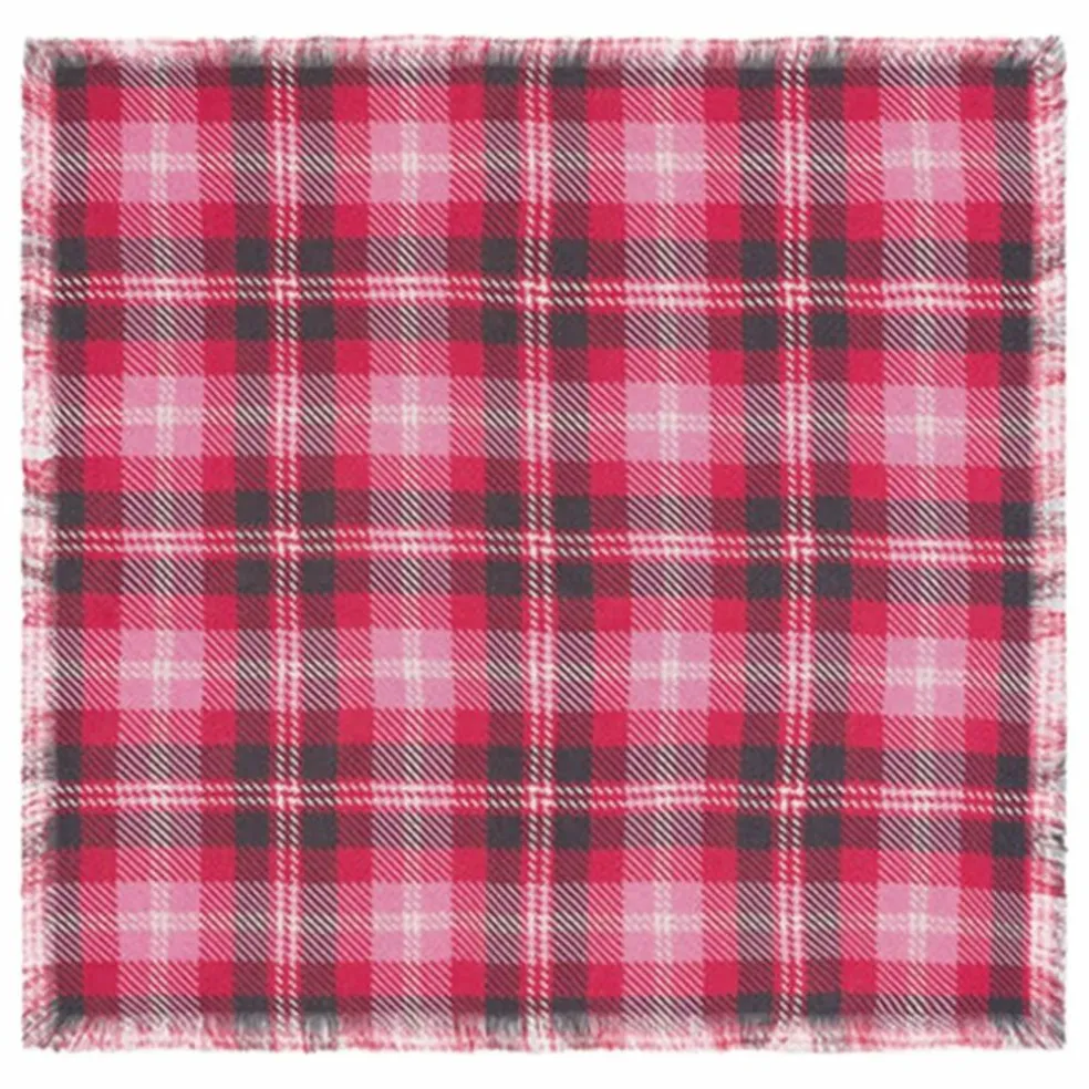 Echarpe Mini Carré Tartan Cachemire | Rouge