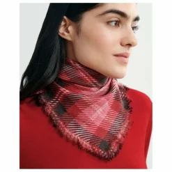 Echarpe Mini Carré Tartan Cachemire | Rouge