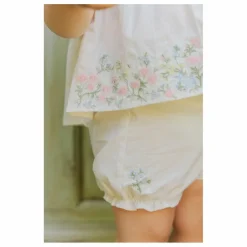Ensemble Blouse et Bloomer Brodé | Blanc