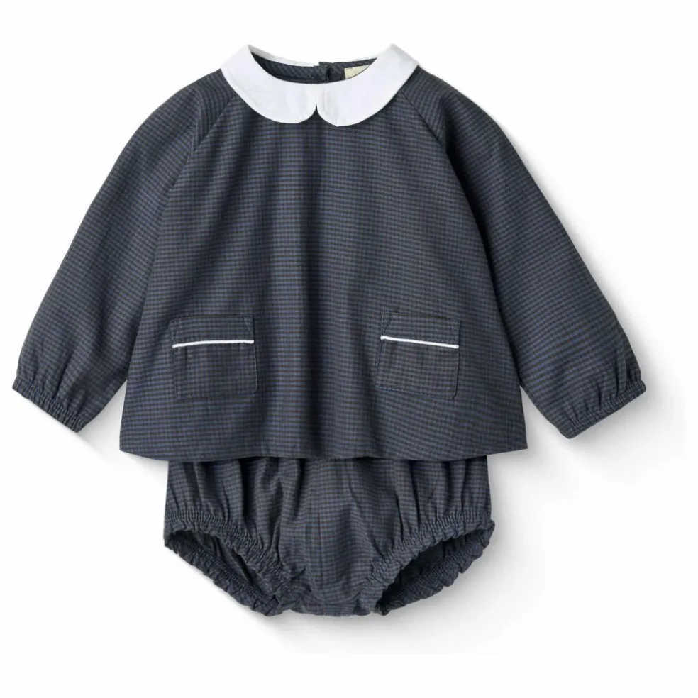 Ensemble Blouse et Bloomer Coton Bio | Bleu marine