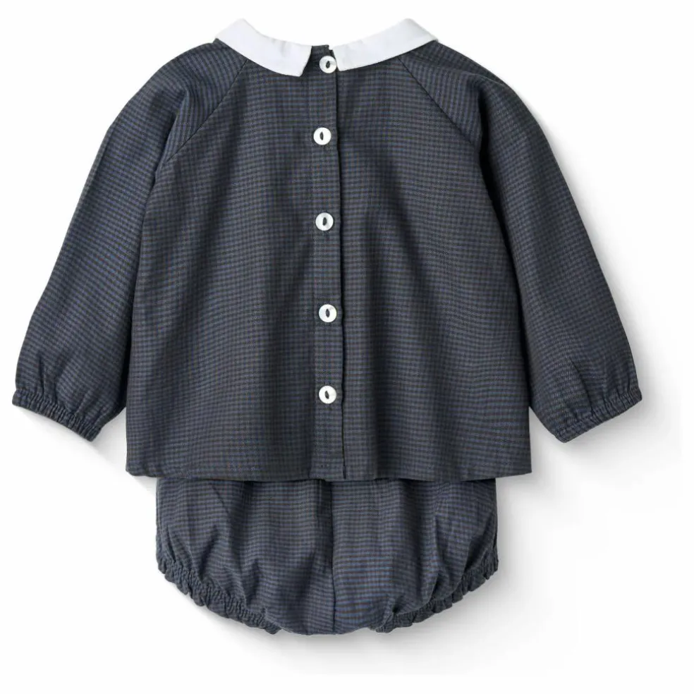 Ensemble Blouse et Bloomer Coton Bio | Bleu marine