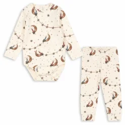 Ensemble Body et Pantalon Lunes Coton Bio | Ecru