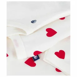 Ensemble Body et Pyjama 2 Pièces Cœurs Coton Bio | Blanc