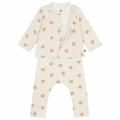 Ensemble Cardigan Pantalon et Body Pandas | Ecru