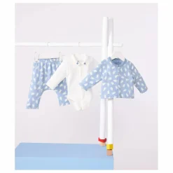 Ensemble Cardigan Pantalon et Body Ours Coton Bio | Bleu