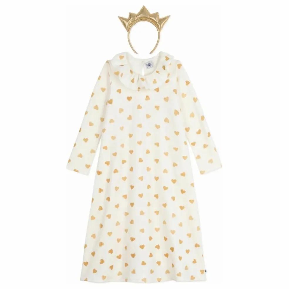 Ensemble Chemise de Nuit et Tiare Pailletée | Ecru