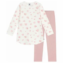 Ensemble Chemise de Nuit et Legging Cœurs Coton Bio | Rose