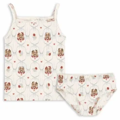Ensemble Débardeur et Culotte Minnie Chiens Pointelle Coton Bio | Ecru