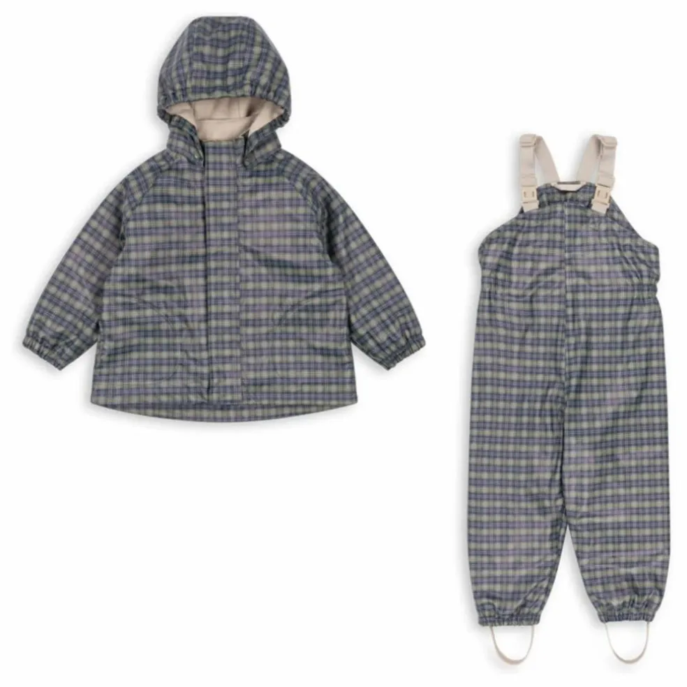 Ensemble de Pluie Palme Carreaux | Bleu