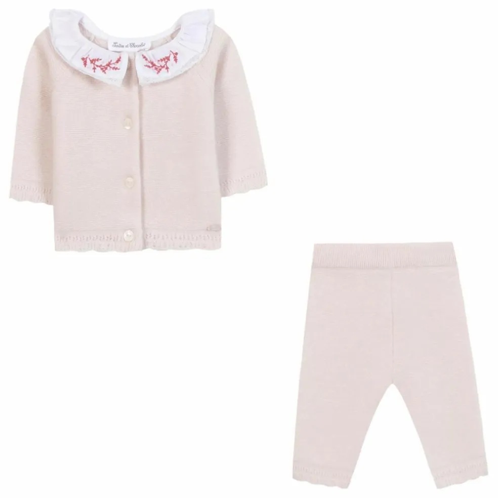 Ensemble Gilet et Pantalon Laine | Rose pâle