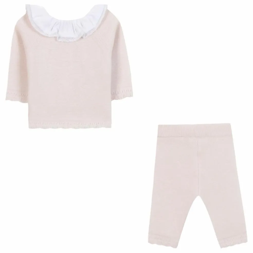 Ensemble Gilet et Pantalon Laine | Rose pâle