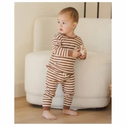 Ensemble Pull et Pantalon Rayé Bamboo | Marron