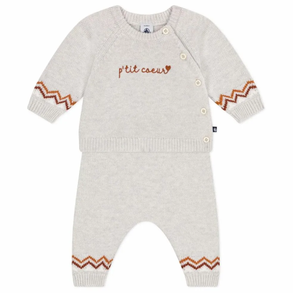 Ensemble Pull et Pantalon P'tit Cœur Laine | Beige chiné