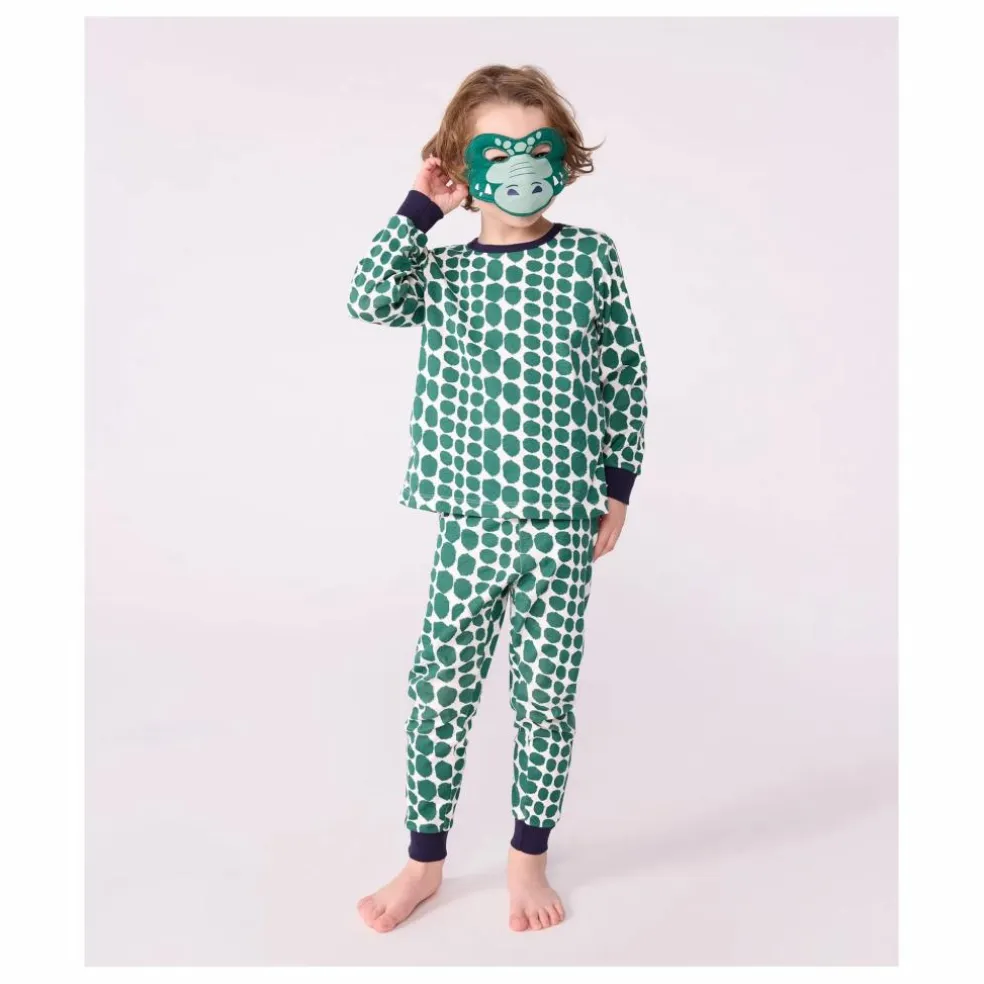 Ensemble Pyjama et Masque Crocodile | Vert