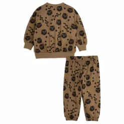 Ensemble Sweat et Jogger Squiggly Cat Coton Bio | Brun