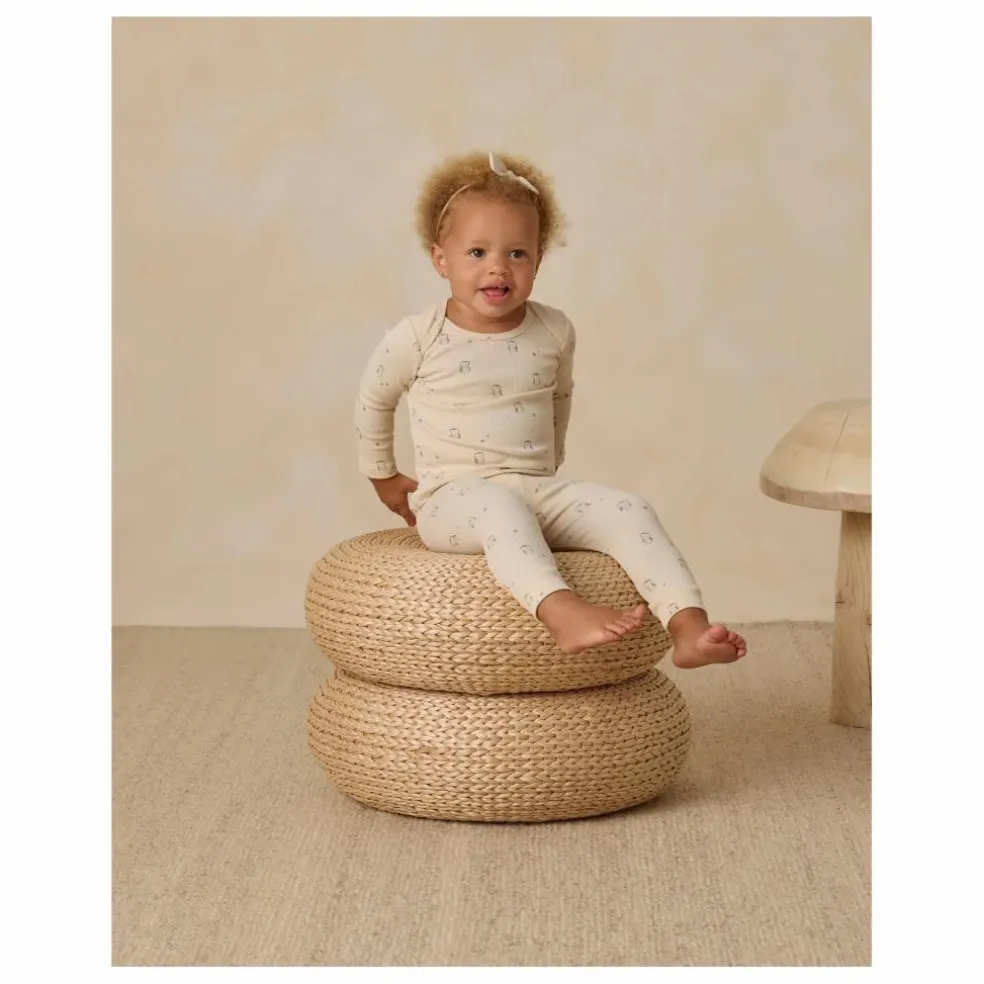 Ensemble Top et Leggings Côtelé Noisettes Coton Bio | Ecru