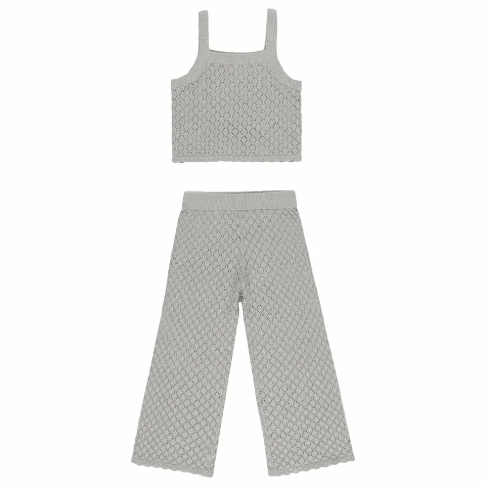 Ensemble Top et Pantalon Pointelle | Gris