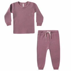 Ensemble T-shirt et Jogger Waffle Coton Bio | Magenta