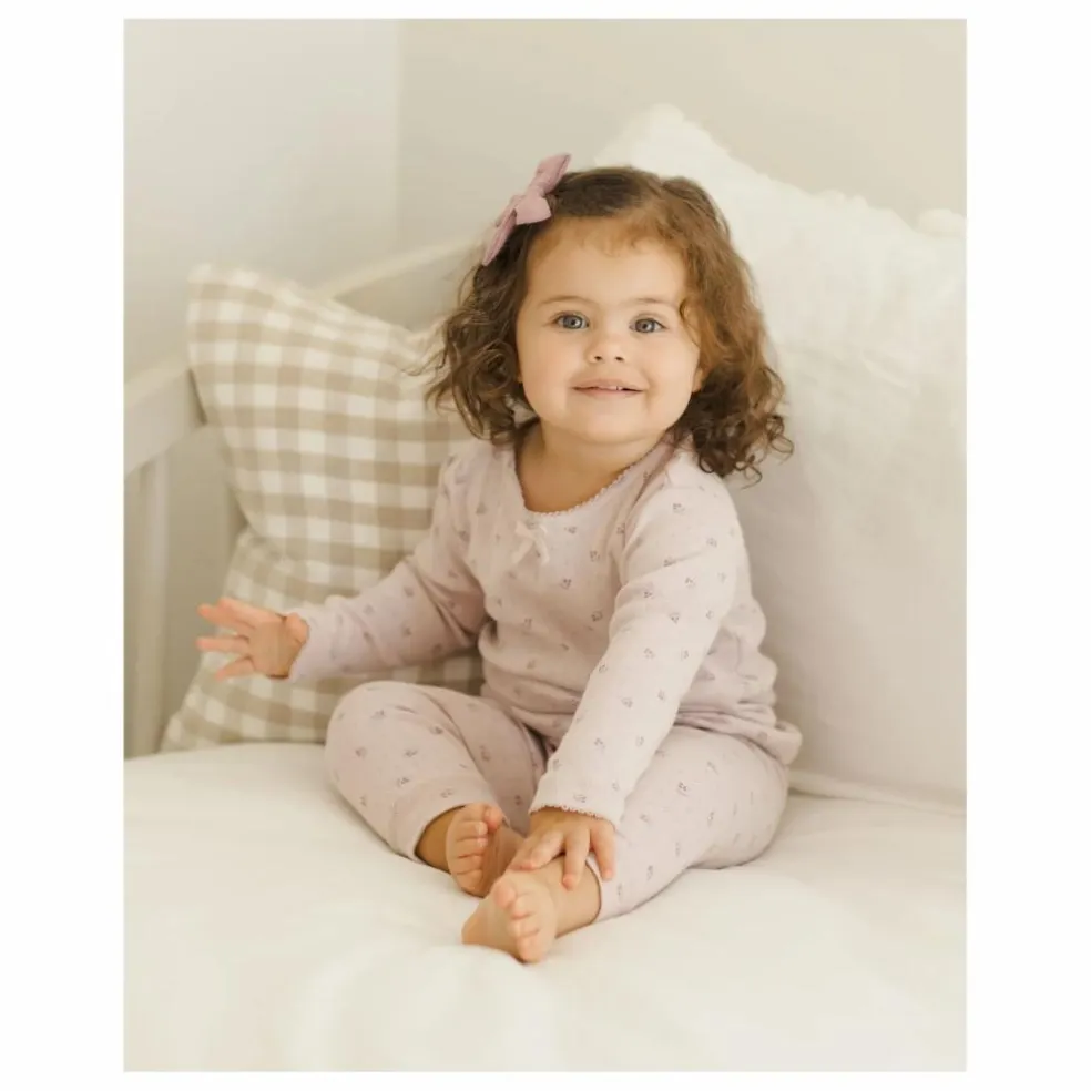 Ensemble T-shirt et Legging Pointelle Coton Bio | Lilas