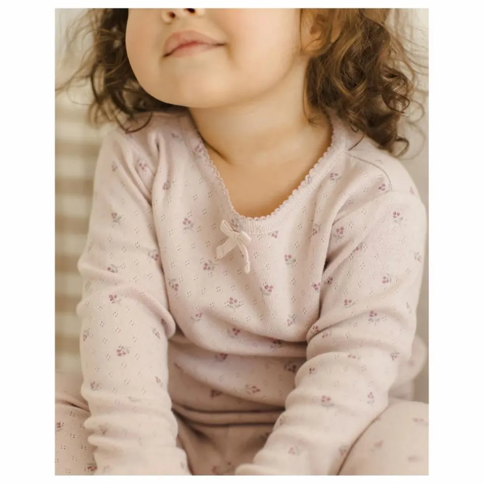 Ensemble T-shirt et Legging Pointelle Coton Bio | Lilas