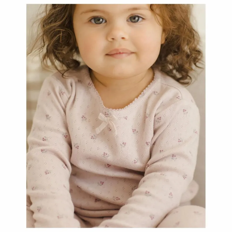 Ensemble T-shirt et Legging Pointelle Coton Bio | Lilas
