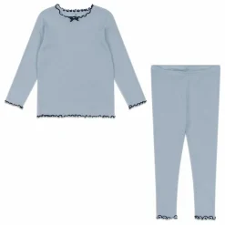Ensemble T-shirt et Legging Côtelé Coton Bio | Bleu Clair