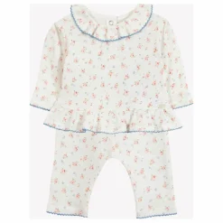 Ensemble T-shirt et Legging Fleuri | Ecru