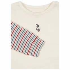 Ensemble T-shirt et Pantalon Gio Rayé Coton Bio | Ecru