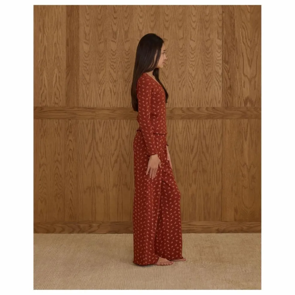 Ensemble T-shirt et Pantalon Côtelé Ditsy | Rouille