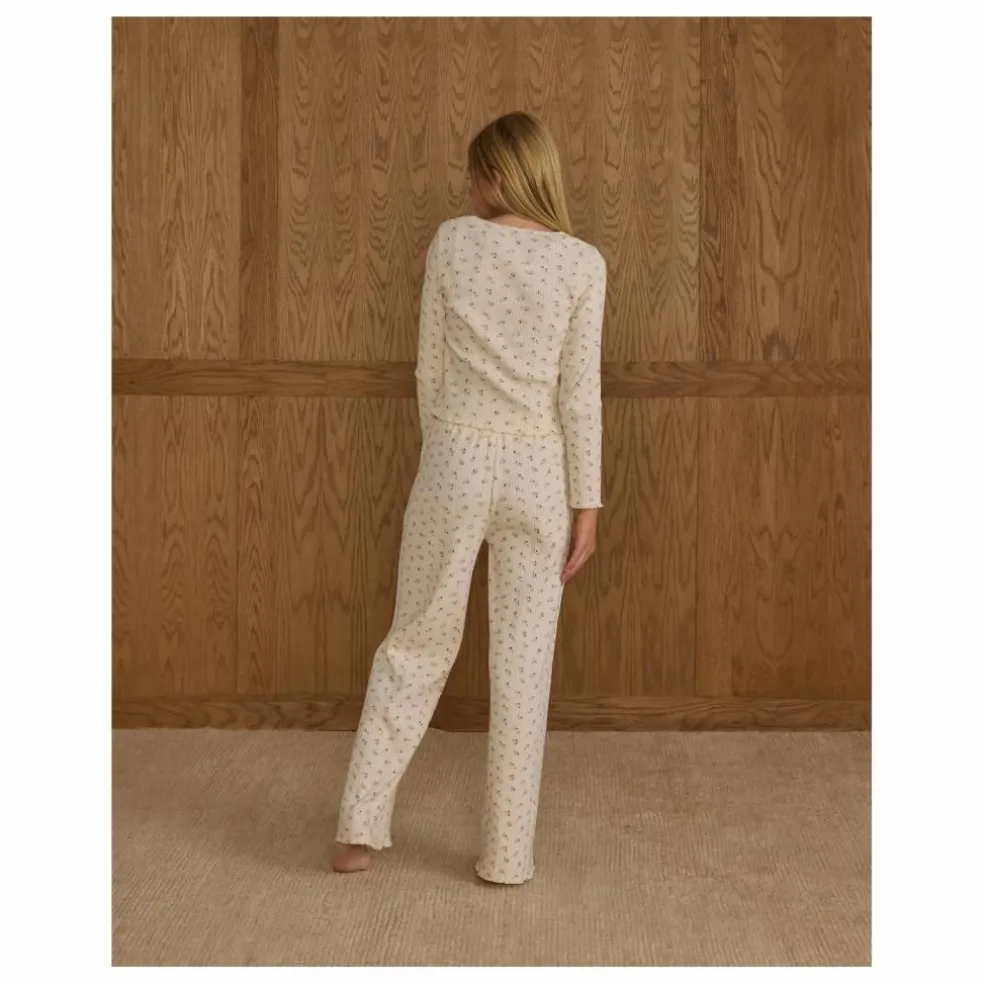 Ensemble T-shirt et Pantalon Côtelé Ditsy | Ecru