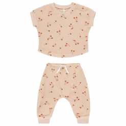 Ensemble T-shirt et Pantalon Terry Eponge | Rose pâle