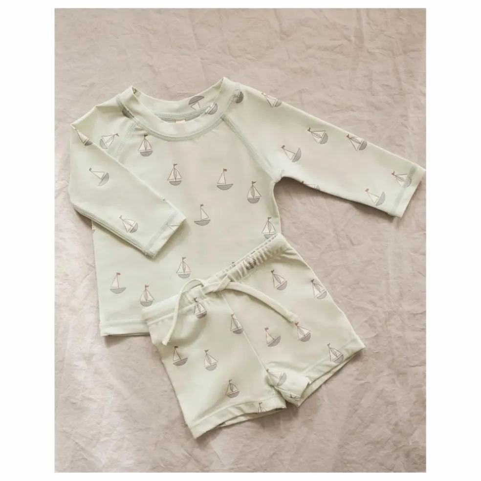 Ensemble T-shirt et Short Rashguard Finn | Vert pâle