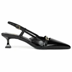 Escarpins Reem Cuir Verni Froissé | Noir