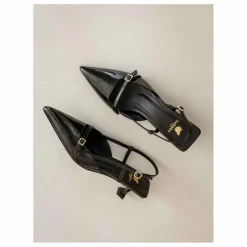 Escarpins Reem Cuir Verni Froissé | Noir