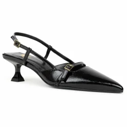 Escarpins Reem Cuir Verni Froissé | Noir