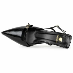 Escarpins Reem Cuir Verni Froissé | Noir