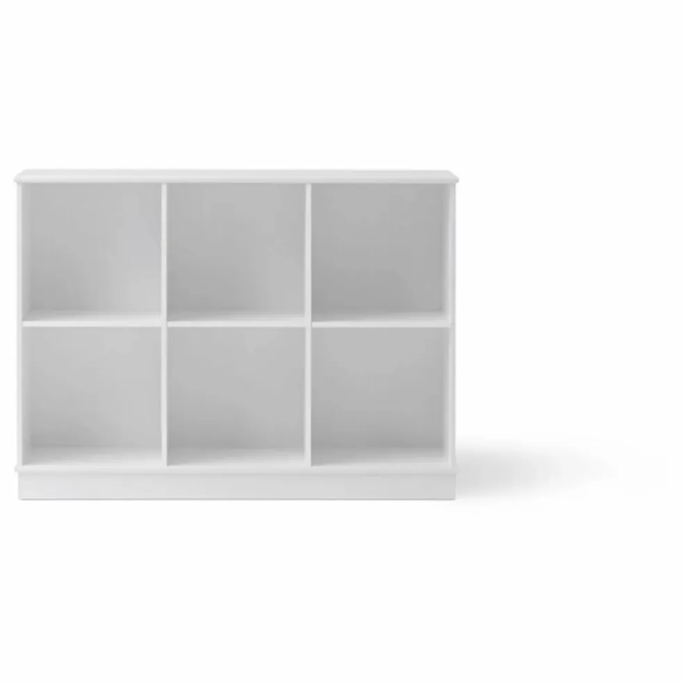 Etagère Wood 3x2 horizontale, avec socle | Blanc