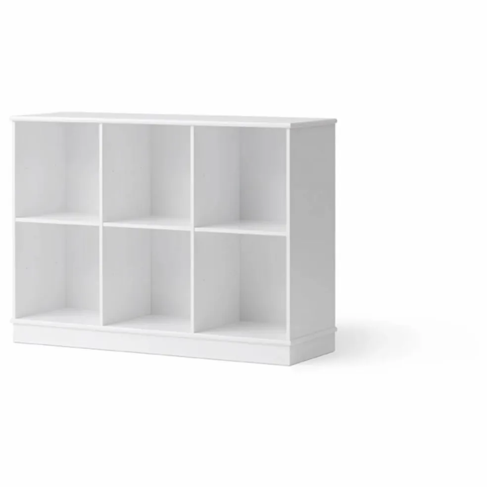 Etagère Wood 3x2 horizontale, avec socle | Blanc