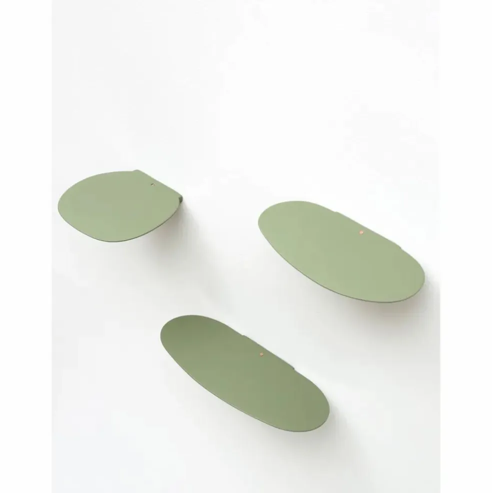 Etagères en céramique Isola, Studio Brichetziegler - Set de 3 | Vert olive