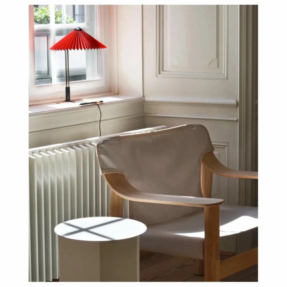 Fauteuil Bernard en chêne et toile, Shane Schneck