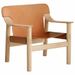 Fauteuil Bernard en chêne et cuir, Shane Schneck | Cognac