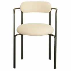 Fauteuil colombe, assise en bouclette | Crème