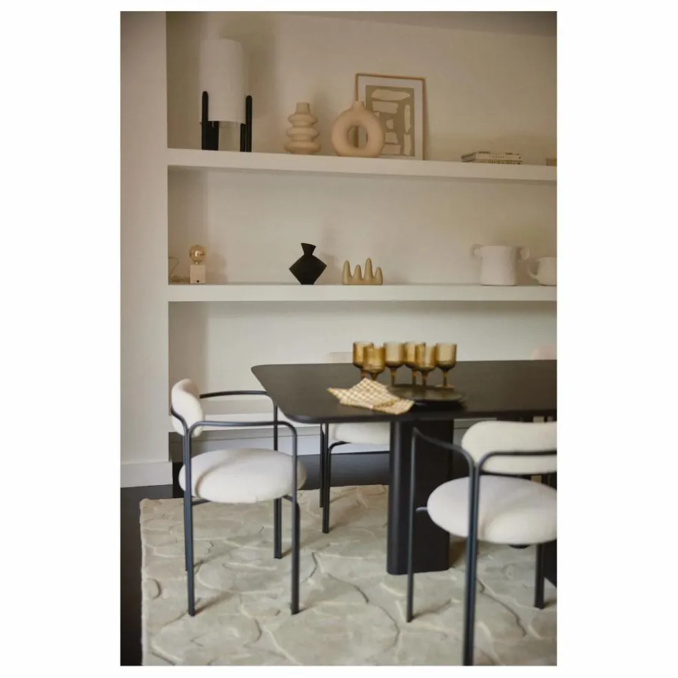 Fauteuil colombe, assise en bouclette | Crème