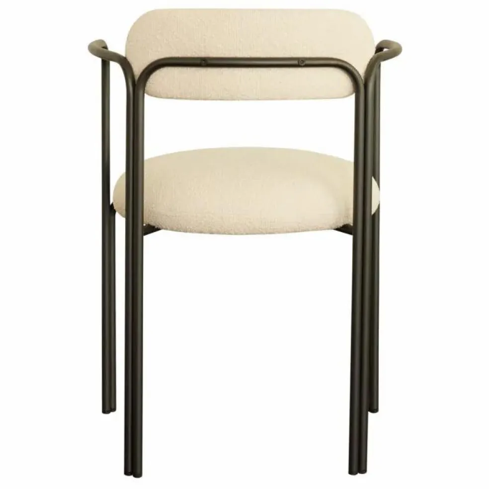 Fauteuil colombe, assise en bouclette | Crème