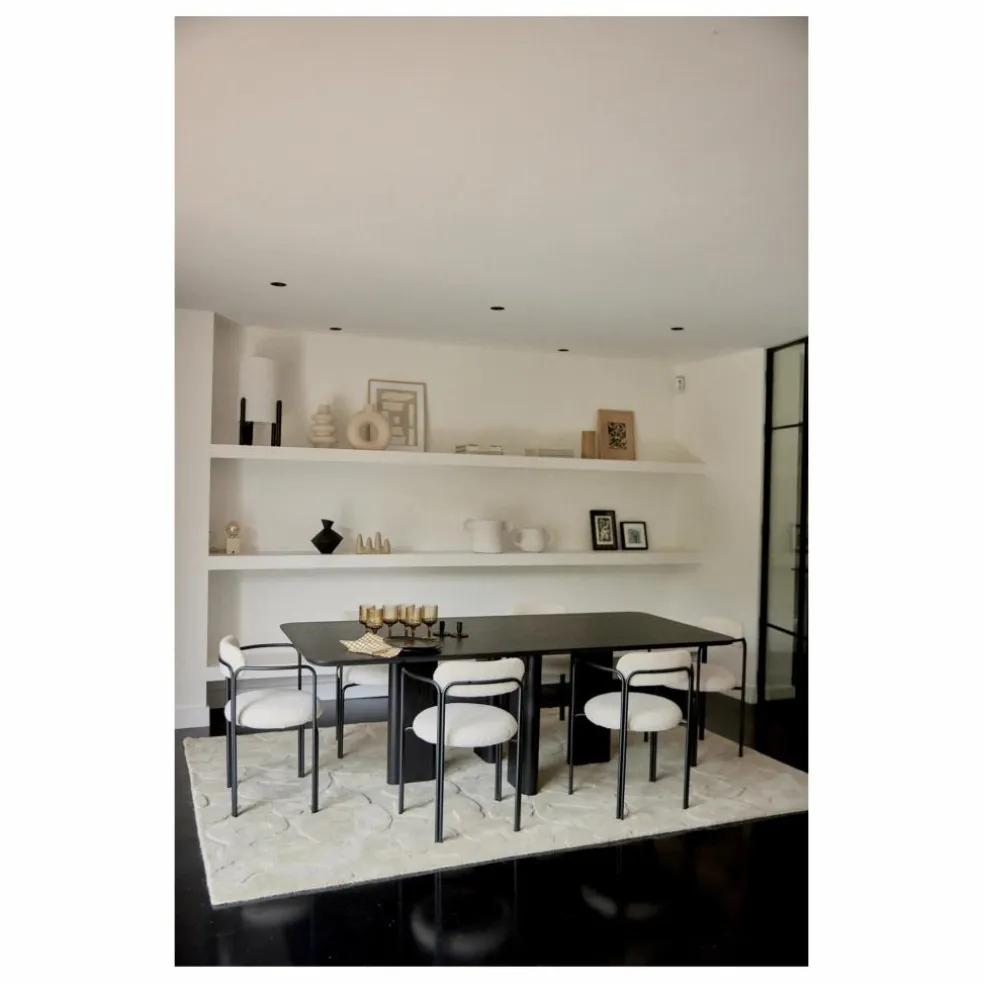 Fauteuil colombe, assise en bouclette | Crème