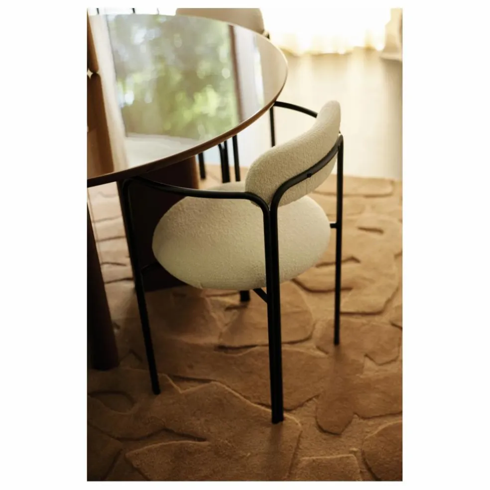Fauteuil colombe, assise en bouclette | Crème